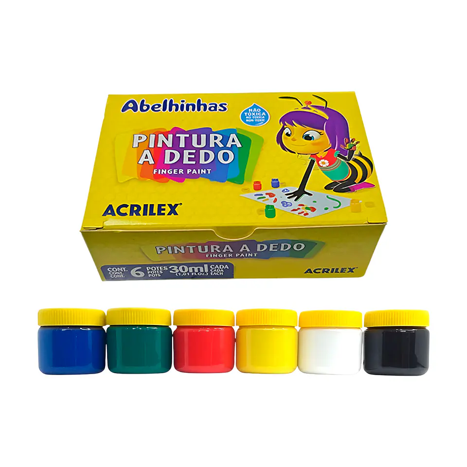 Pintura de Dedos 6 Colores - Acrilex 2
