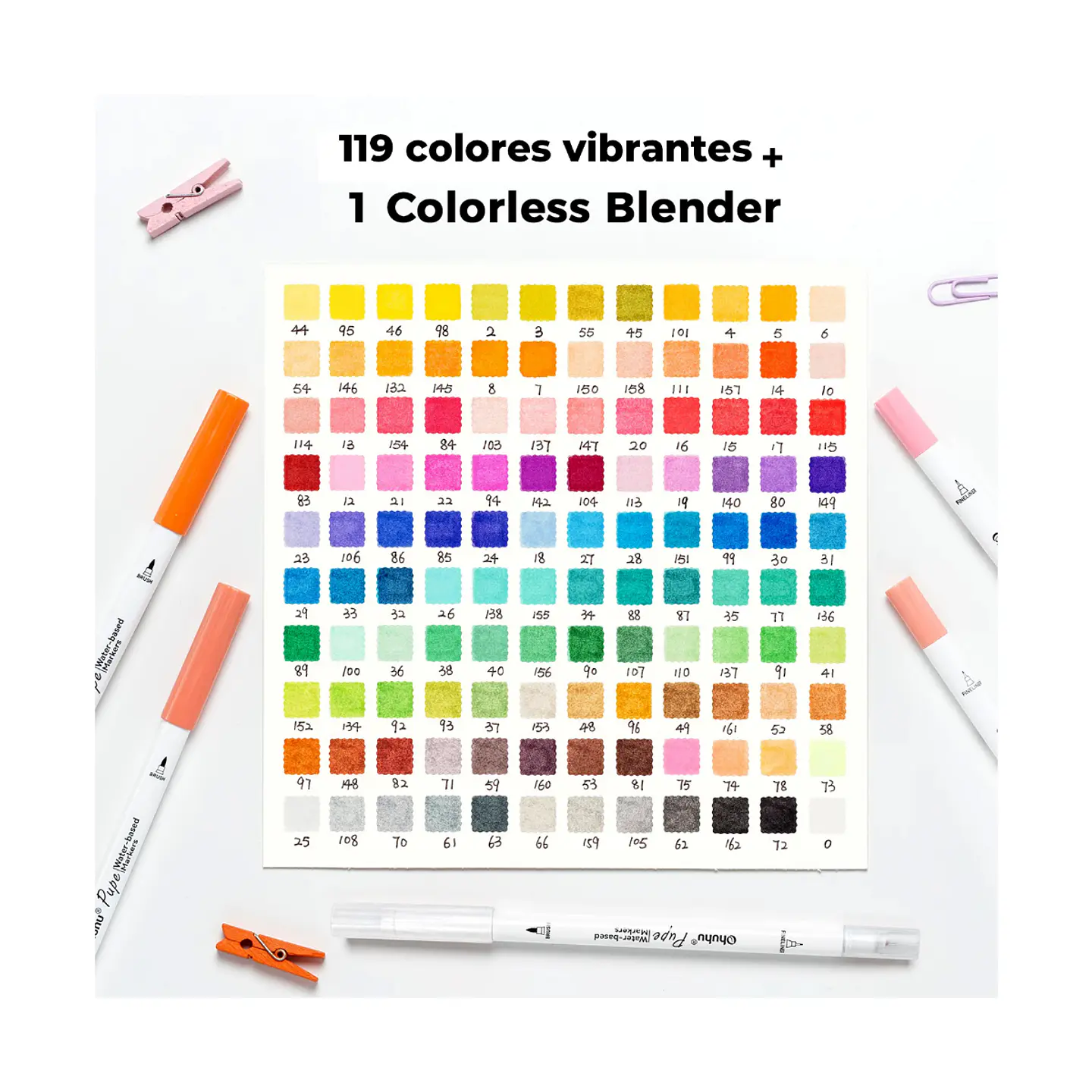 Set Marcadores Agua Ohuhu 120 Colores Puntas Pincel Y Fina 4