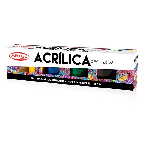 Estuche Pintura Acrílica Decotariva 6 Colores 15ml - Artel