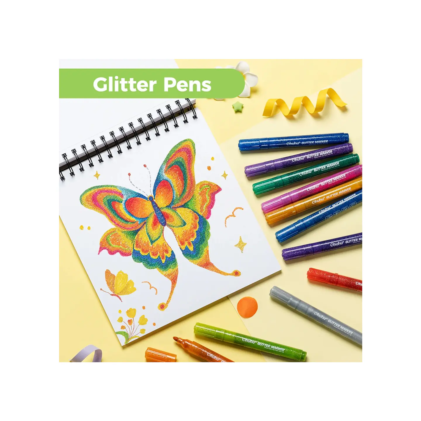 Set de Marcadores Metálicos con Purpurina Ohuhu – Punta Redonda 3 mm 5