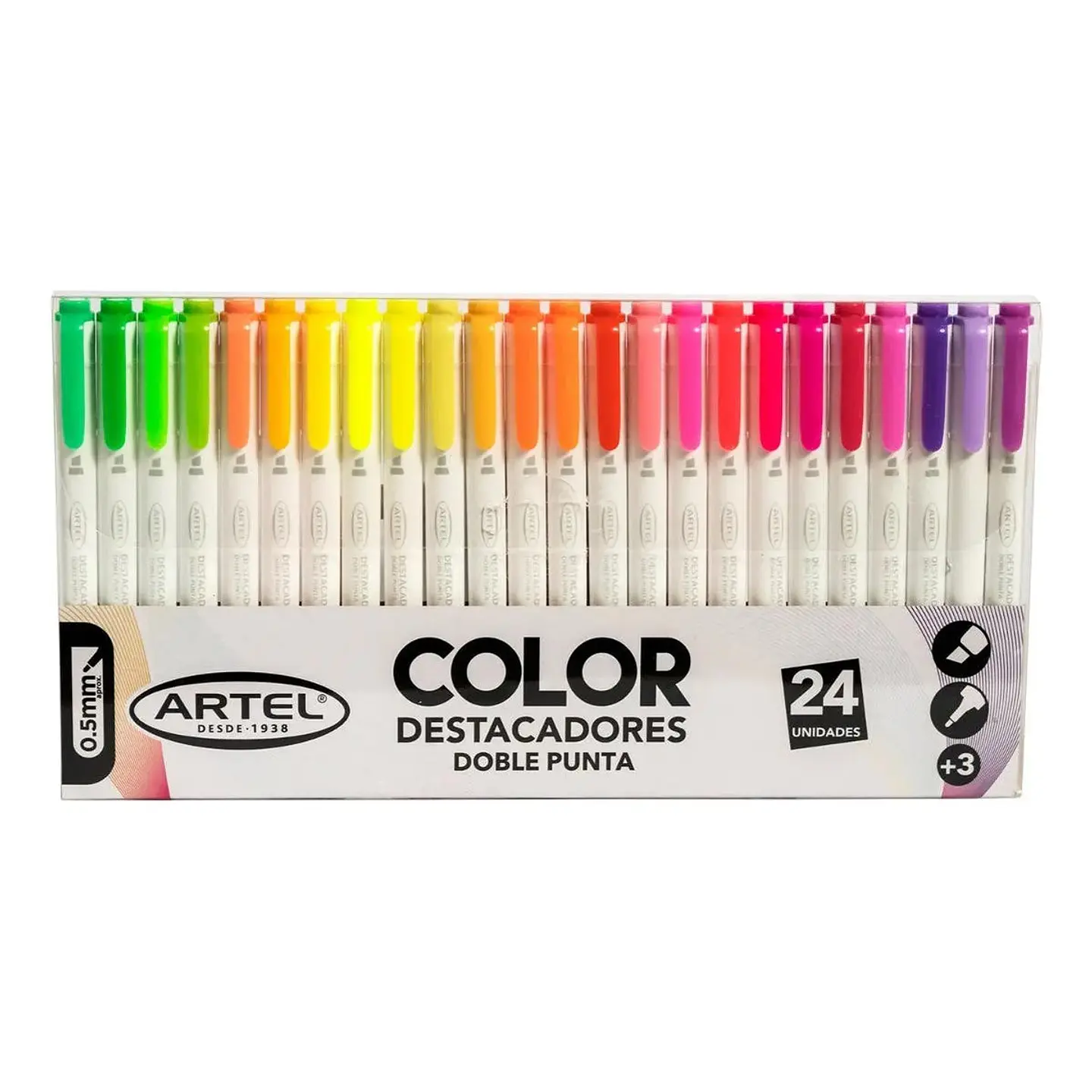 Destacador Doble Punta 24 Colores Artel 24 Colores 1