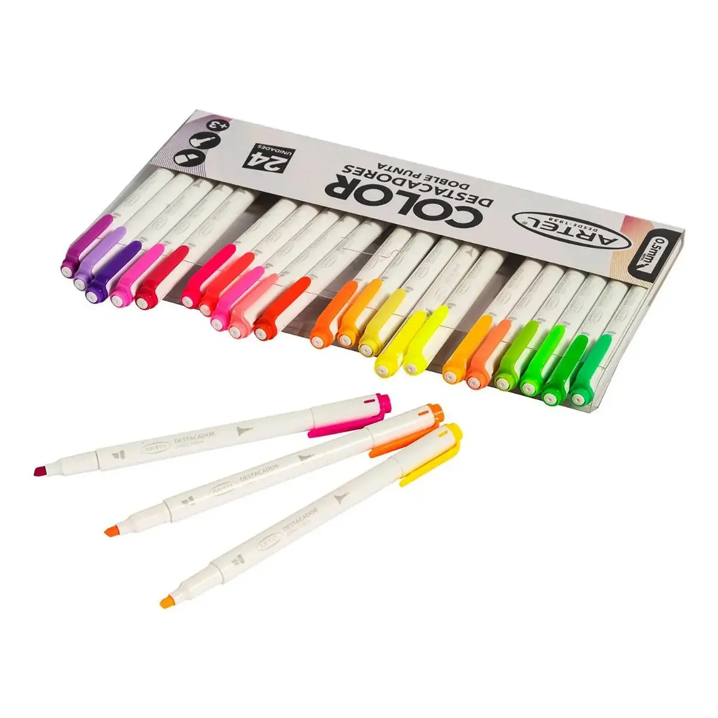 Destacador Doble Punta 24 Colores Artel 24 Colores 4