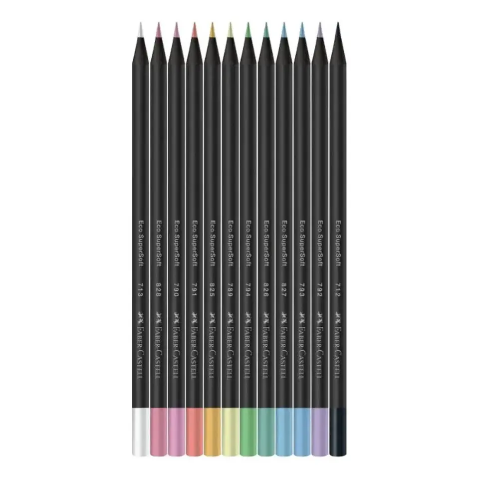 Lápices de Colores Faber-Castell SuperSoft - Set 12 Colores Pastel 4