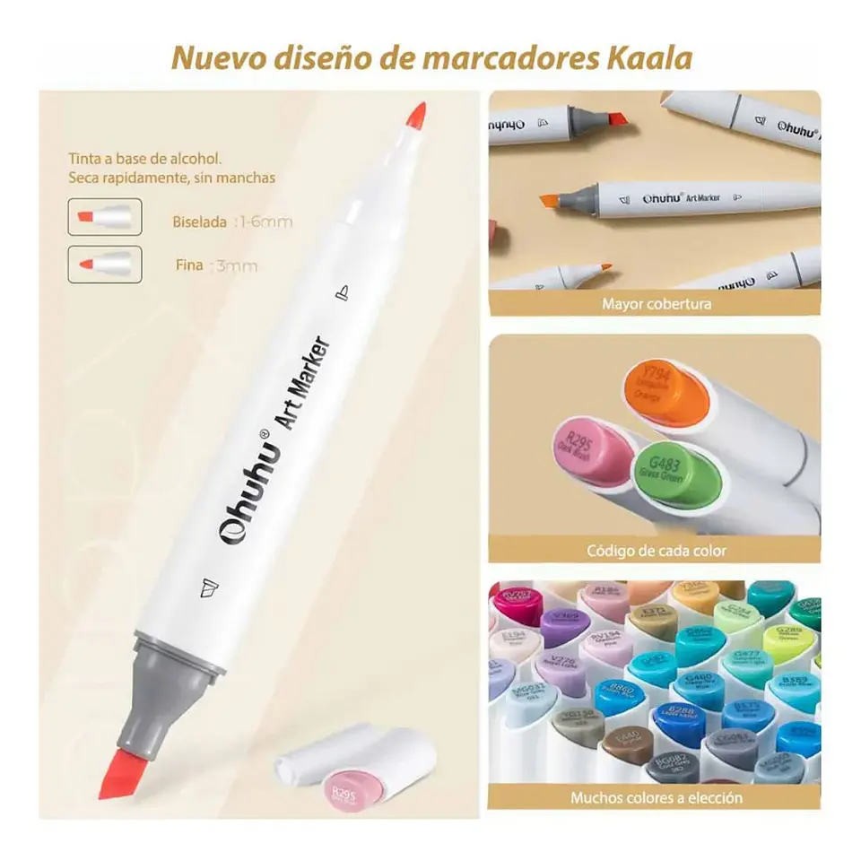 Marcadores De Alcohol Ohuhu 60 Colores Ilustracion + Blender Ilustracion 5