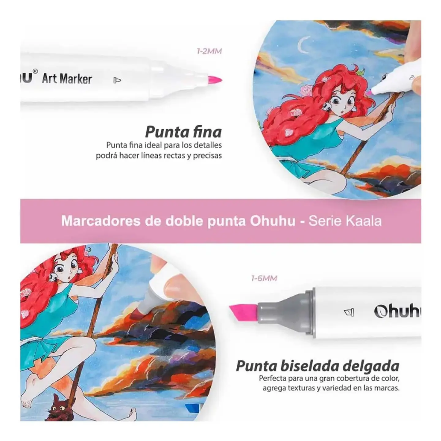 Marcadores De Alcohol Ohuhu 60 Colores Ilustracion + Blender Ilustracion 6