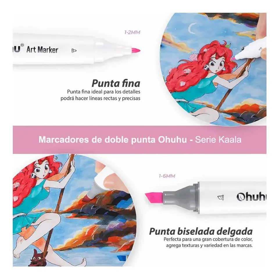 Marcadores De Alcohol Ohuhu 60 Colores Ilustracion + Blender Ilustracion 6