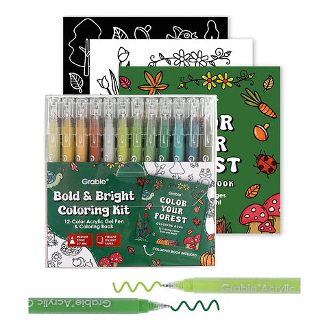 Kit Para Colorear Grabie Bold & Bright Forest 12 Gel + Block
