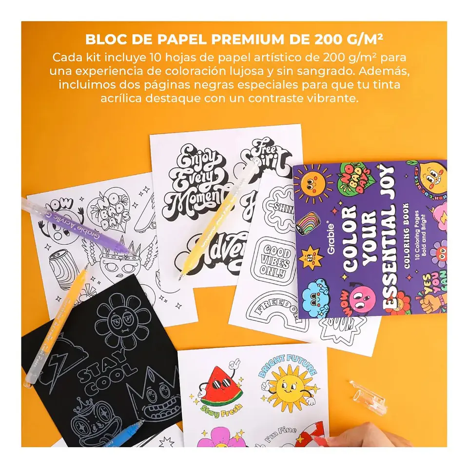 Kit Para Colorear Grabie Bold & Bright Ocean 12 Gel + Block 6