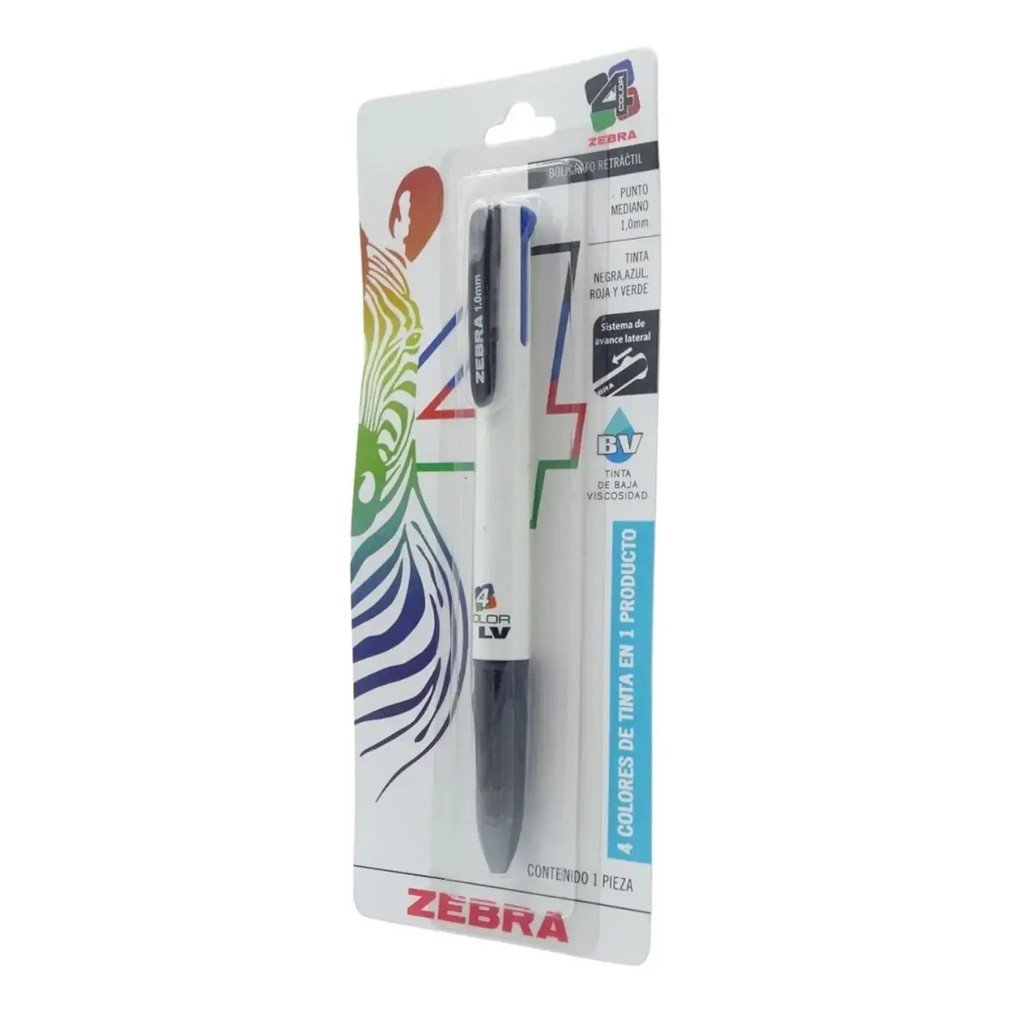 Boligrafo Cuatricolor Cuatro Tintas En Uno Zebra Punto Medio Blanco Audífonos 2