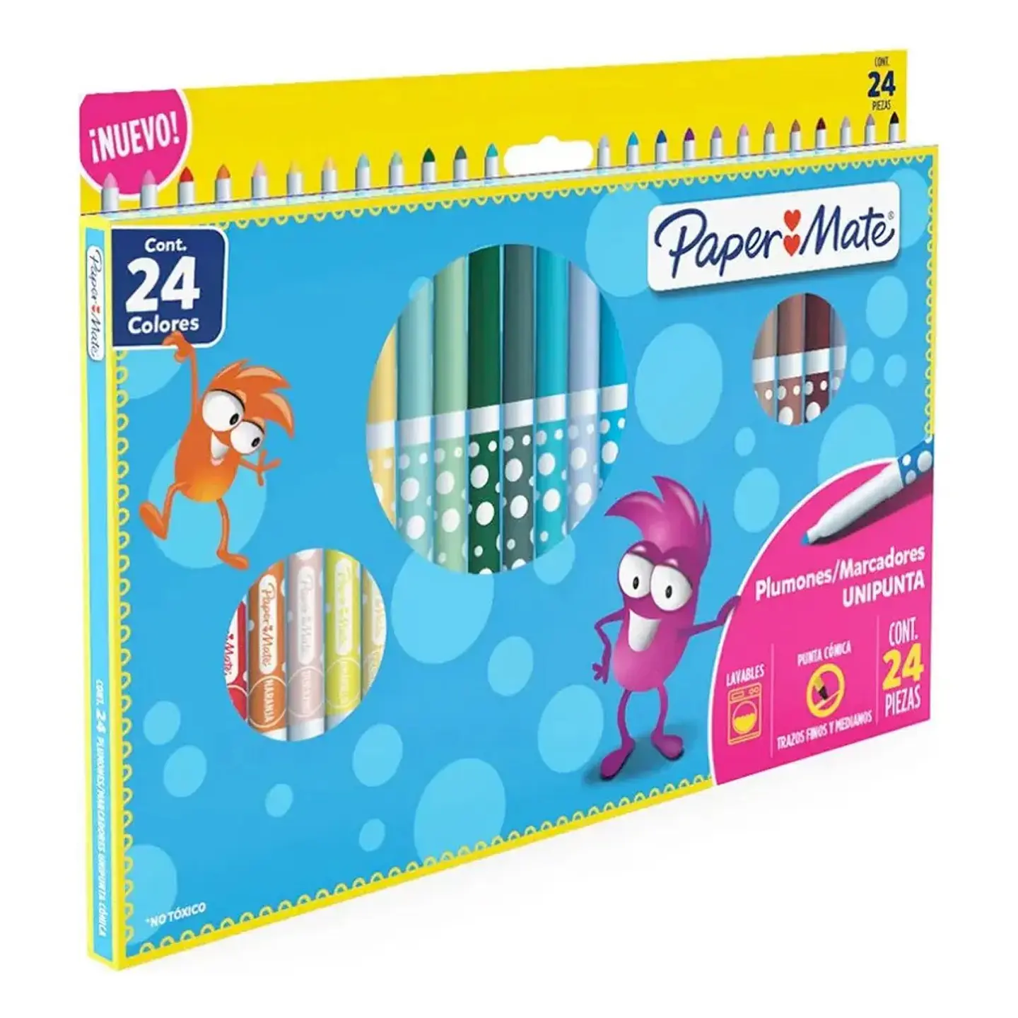 Marcadores Delgados Papermate Punta Media 24 Colores Surtidas 2