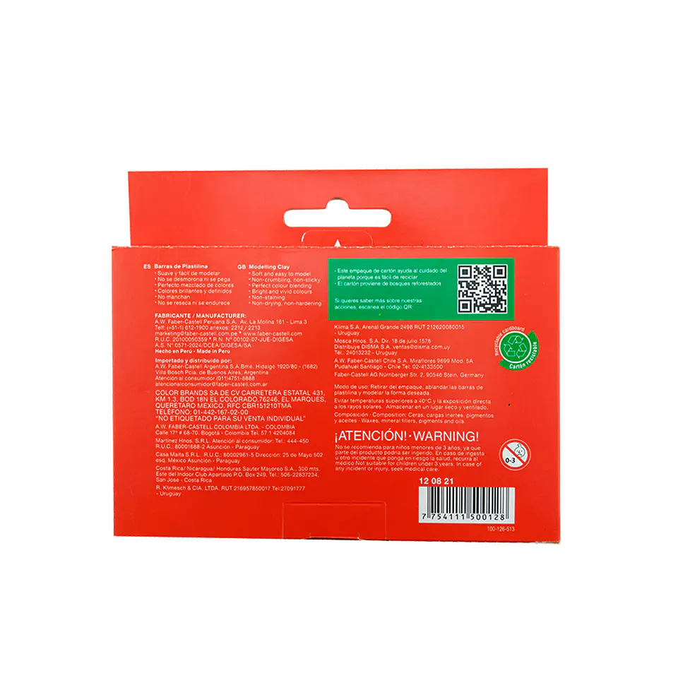 Plasticina Jumbo Faber Castell 12 Colores 3