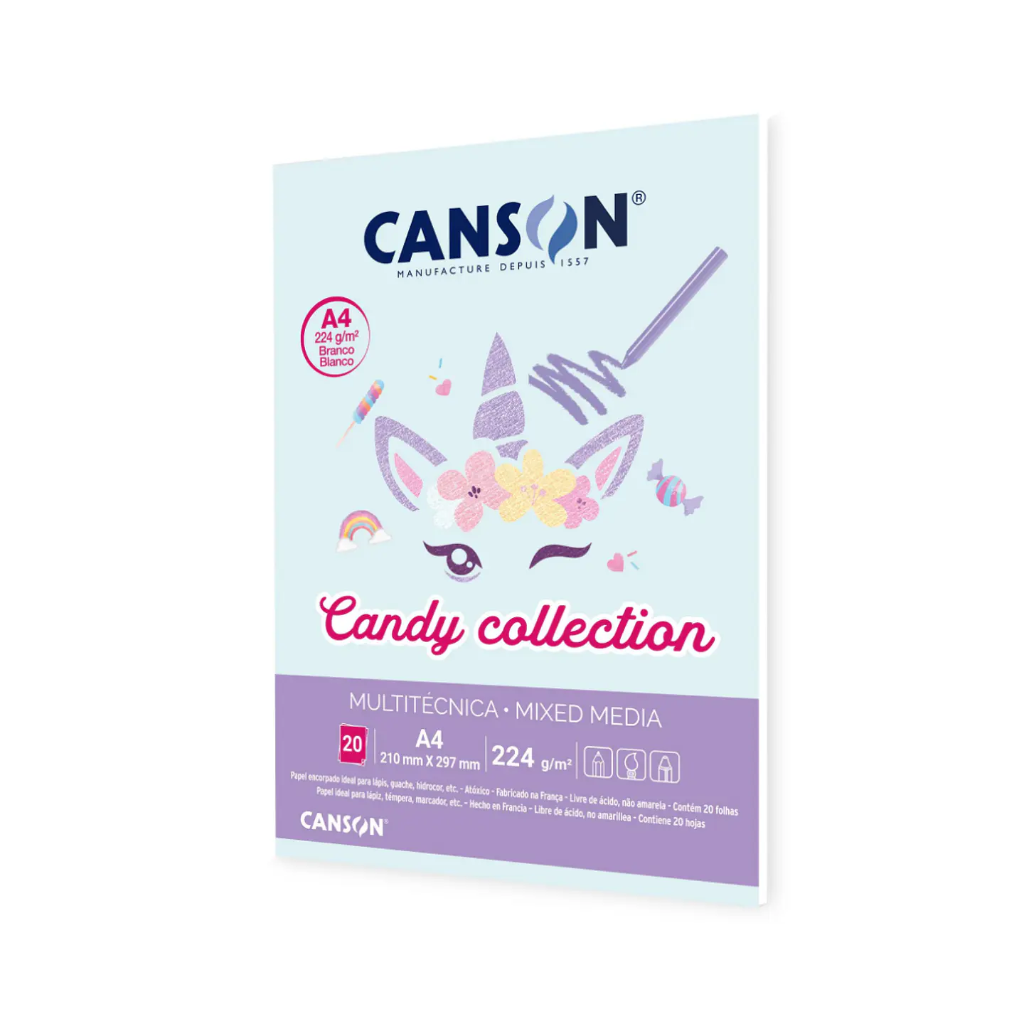 Block Canson Mix Media A4 20hj Candy 2