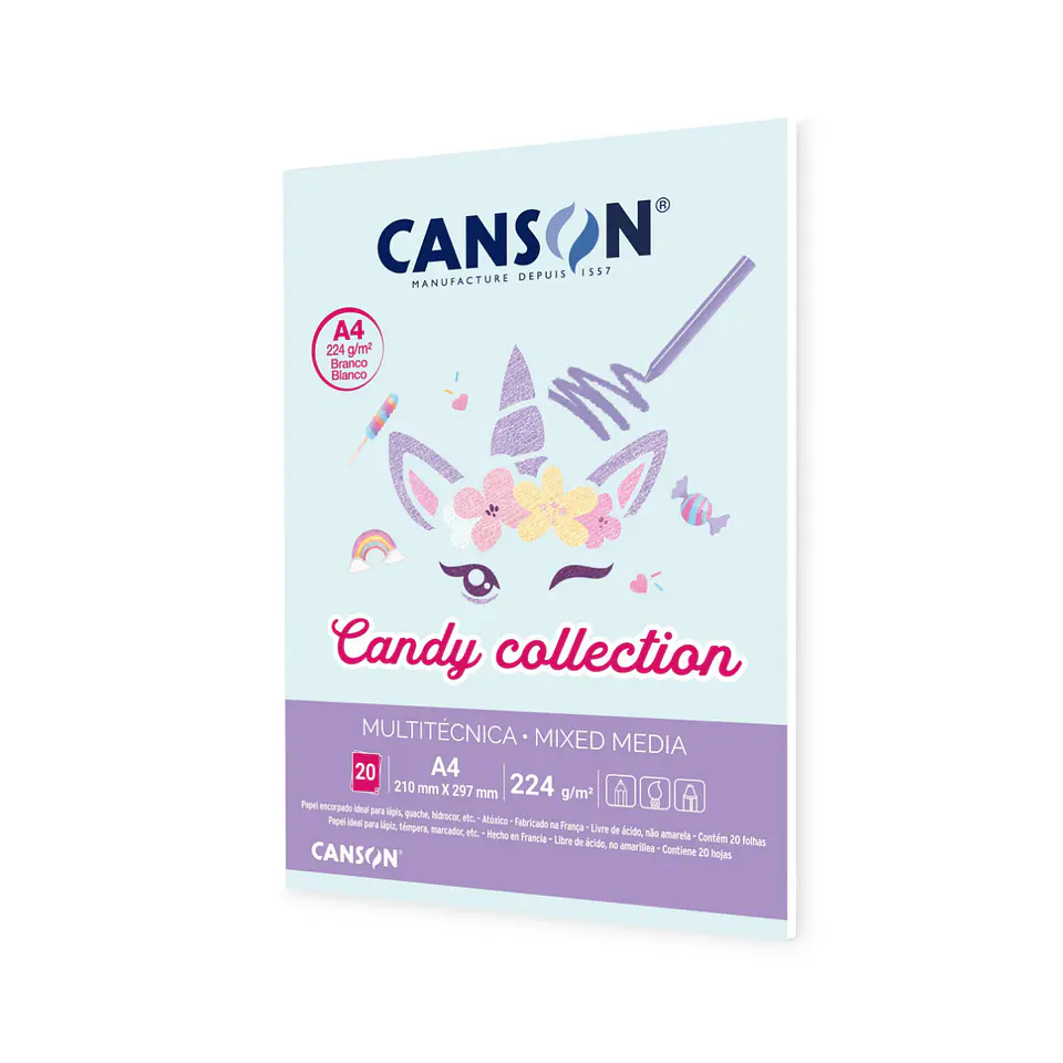 Block Canson Mix Media A4 20hj Candy 2