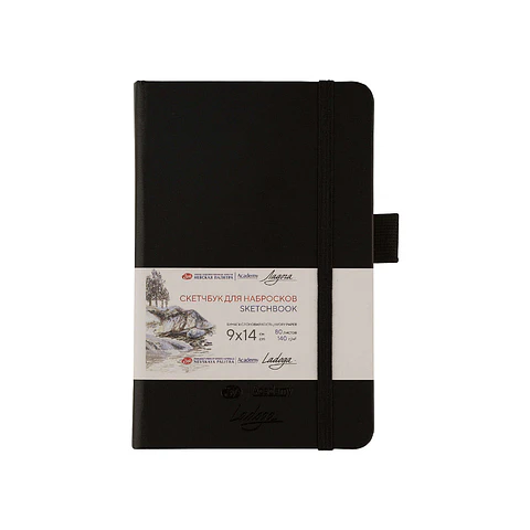 Sketchbook Ladoga Nevskaya Palitra 140g 80 Hojas Negro 9x14