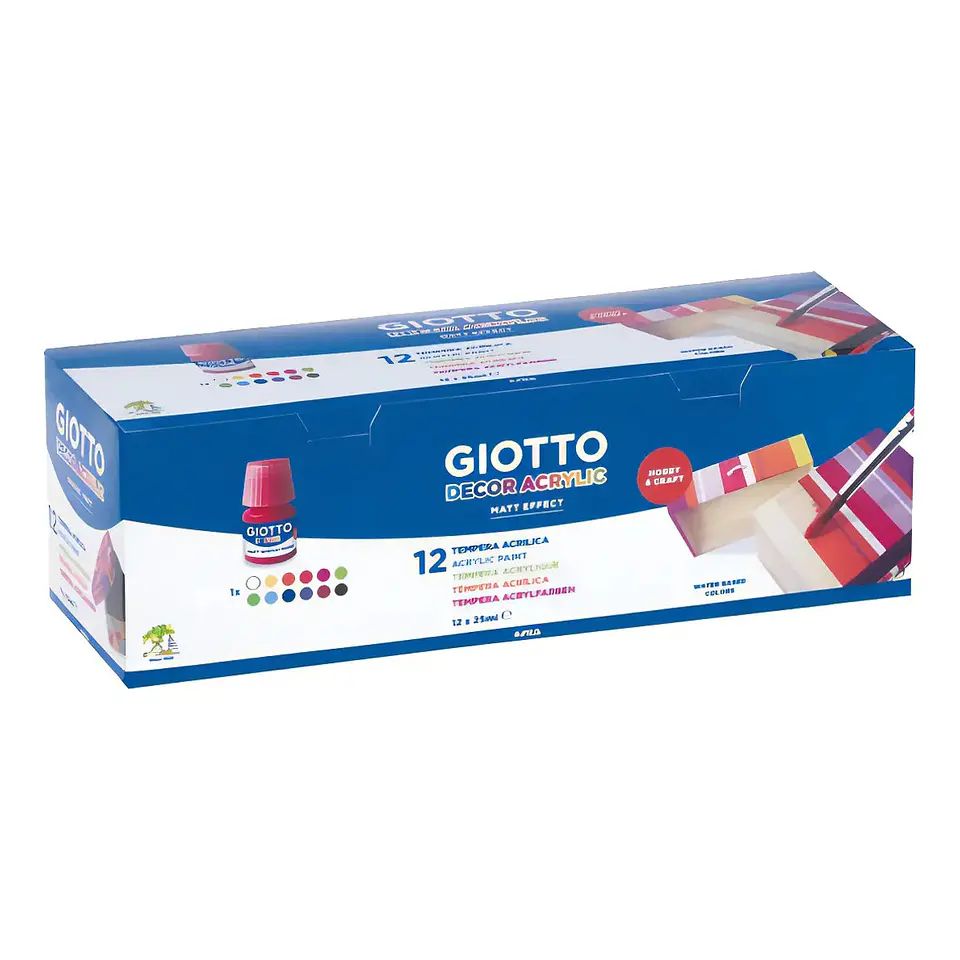Tempera Acrilica Decorativa Giotto 12 Colores 1