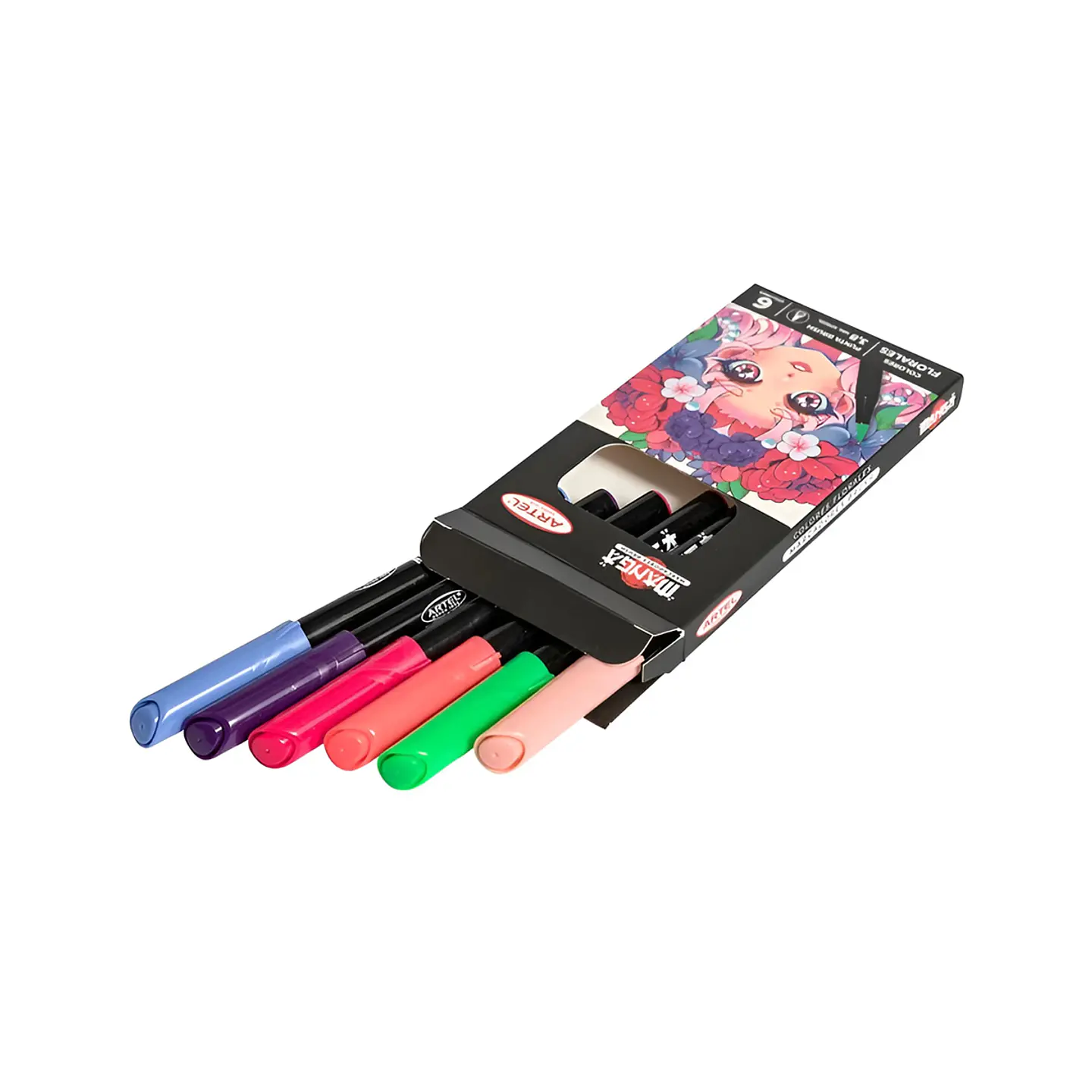 6 Marcadores Brush Colores Florales - Artel 3