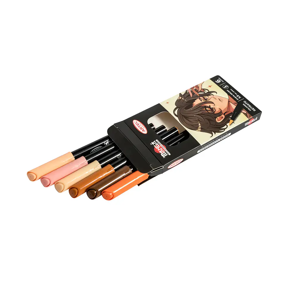 6 Marcadores Brush Colores Retrato - Artel 3