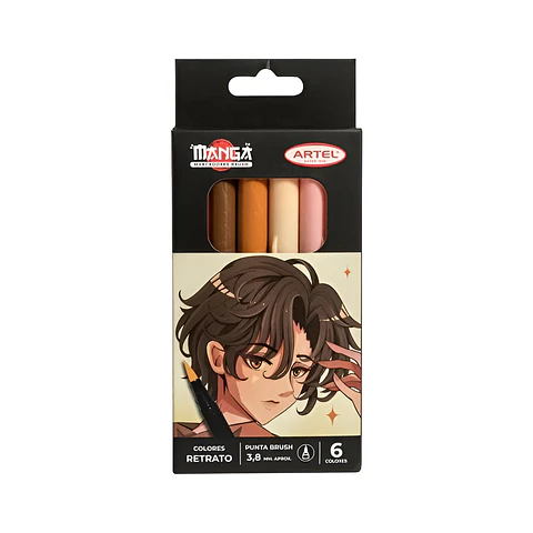 6 Marcadores Brush Colores Retrato - Artel