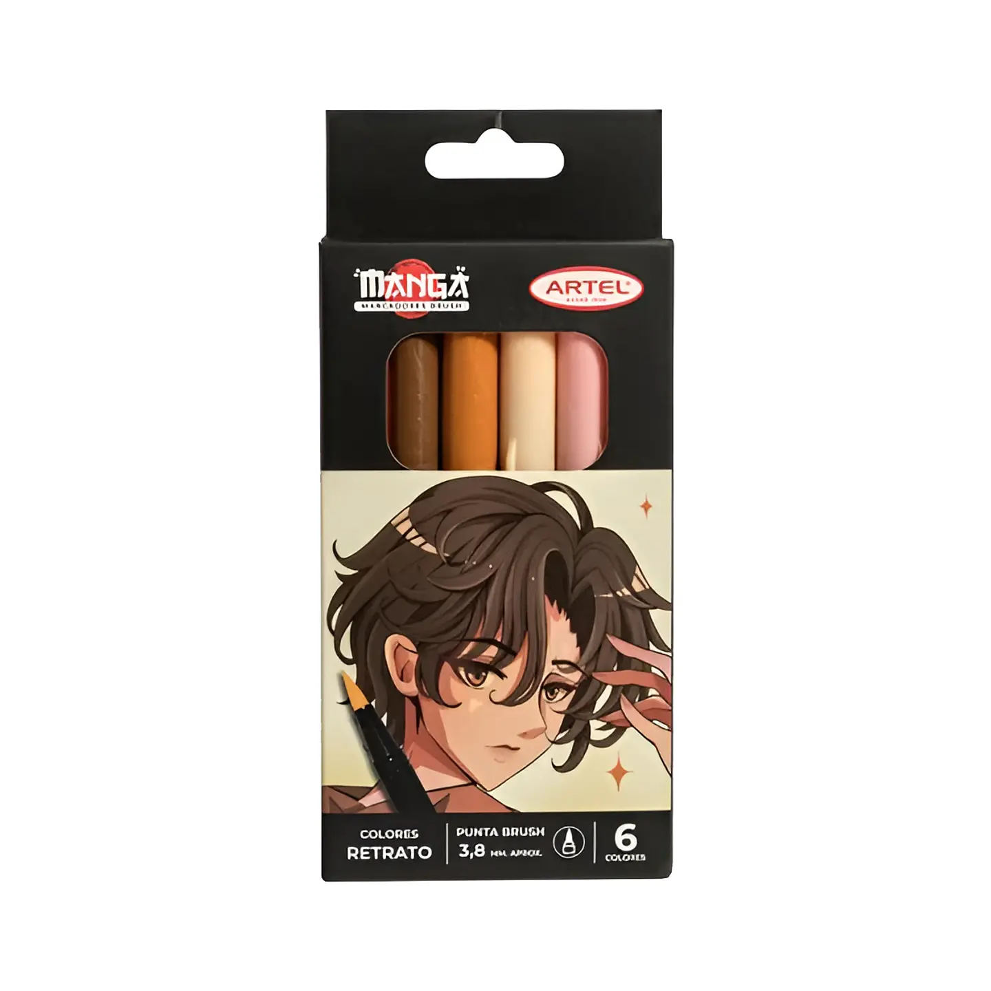 6 Marcadores Brush Colores Retrato - Artel 1