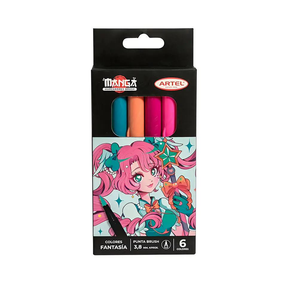 6 Marcadores Brush Colores Fantasía - Artel 1