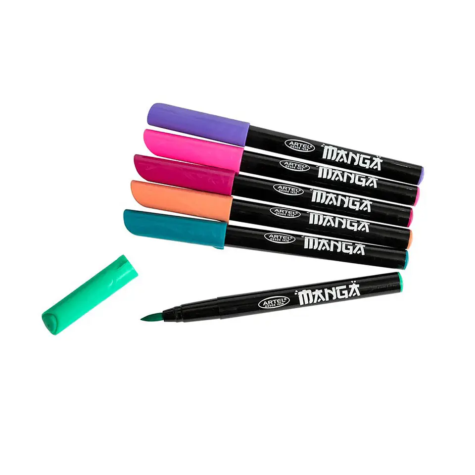 6 Marcadores Brush Colores Fantasía - Artel 2