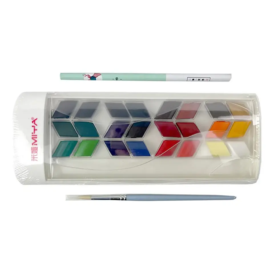 Set De Acuarelas HIMI Miya Rombo 24 Colores Con Pincel Y Lápiz Grafito 2