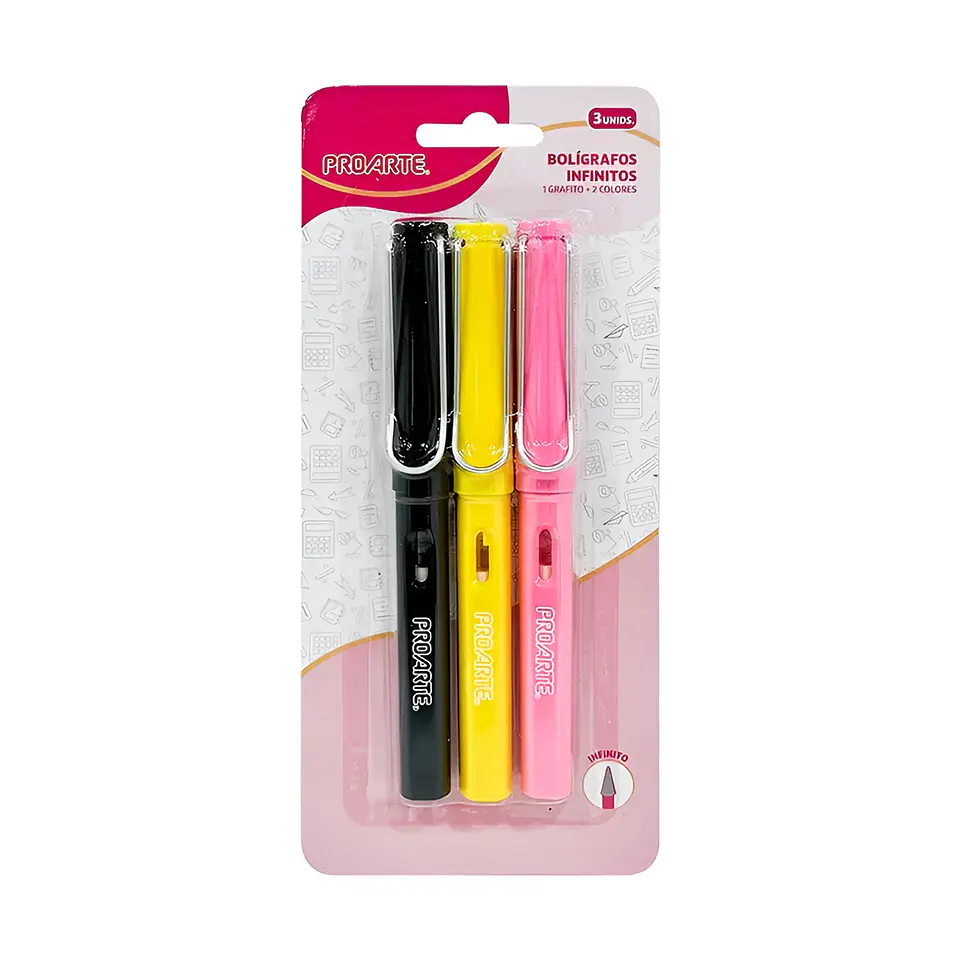 Set Bolígrafos Infinitos 1 Grafito + 2 Colores - Proarte 1