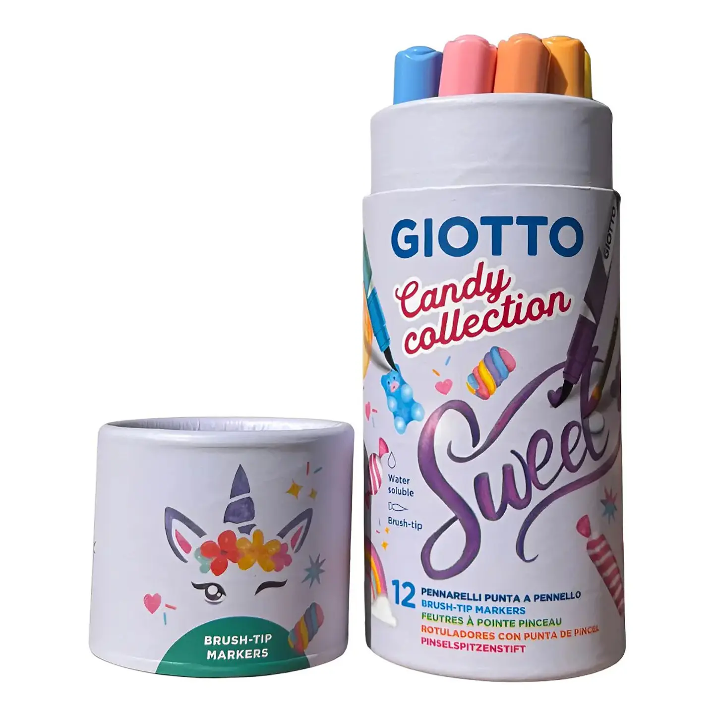 Marcador Giotto Brush 12 Colores Candy 1