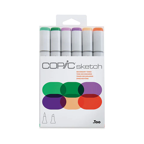 Set 6 Marcadores Copic Sketch - Secondary Tones