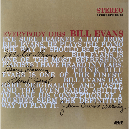 Bill Evans – Everybody Digs Bill Evans (1lp)