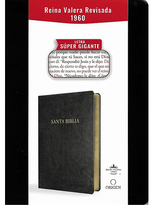 Biblia Reina Valera Revisada 1960 Letra Super Gigante Simil Piel Negro