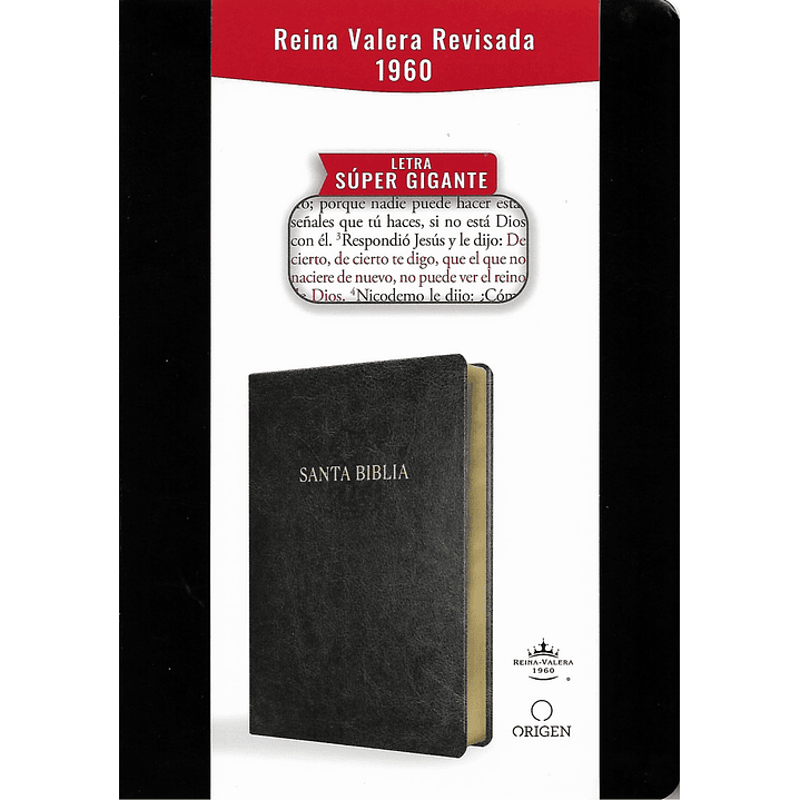 Biblia Reina Valera Revisada 1960 Letra Super Gigante Simil Piel Negro 1