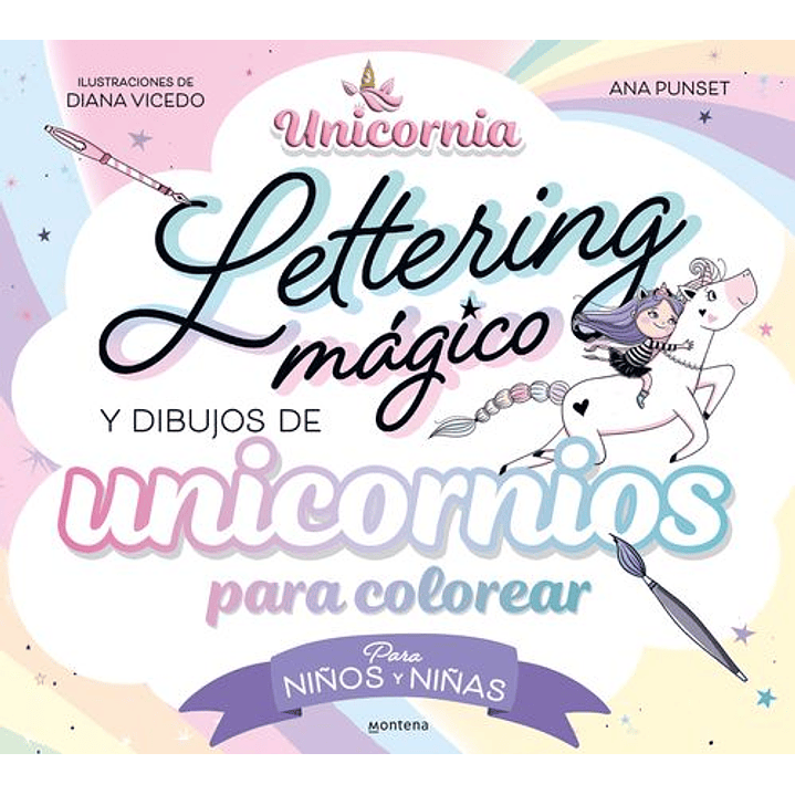 Lettering Magico Y Dibujos De Unicornios Para Colorear 1