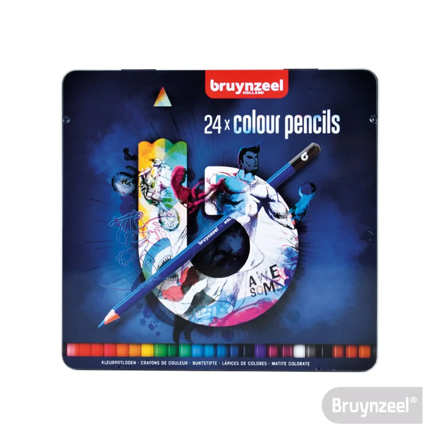 Bruynzeel Set 24 Lápices de Colores Caja Metalica 3