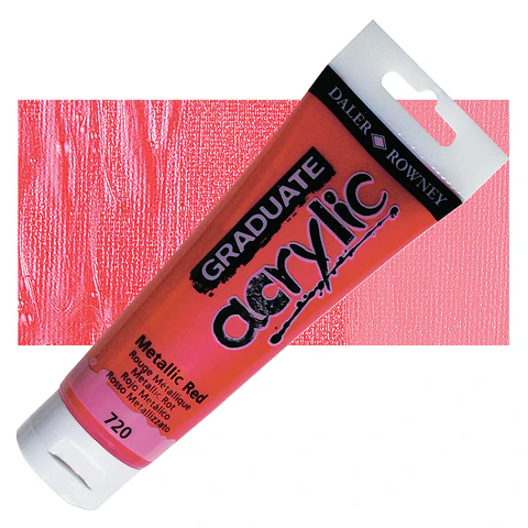 Acrílicos Rojo metálico, tubo de 120 ml Daler-Rowney