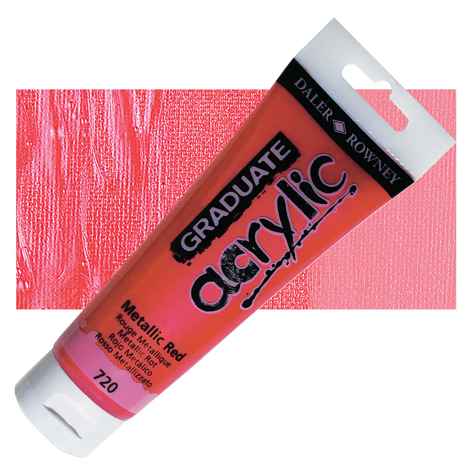 Acrílicos Rojo metálico, tubo de 120 ml Daler-Rowney 1