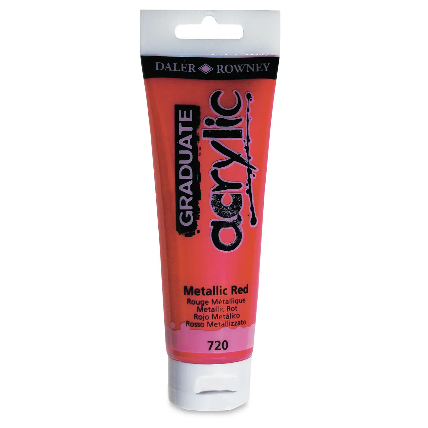 Acrílicos Rojo metálico, tubo de 120 ml Daler-Rowney 2