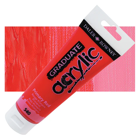 Acrílicos Rojo primario, tubo de 120 ml Daler-Rowney