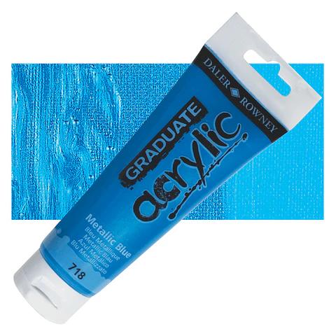 Acrílico Azul metálico, tubo de 120 ml  Daler-Rowney 