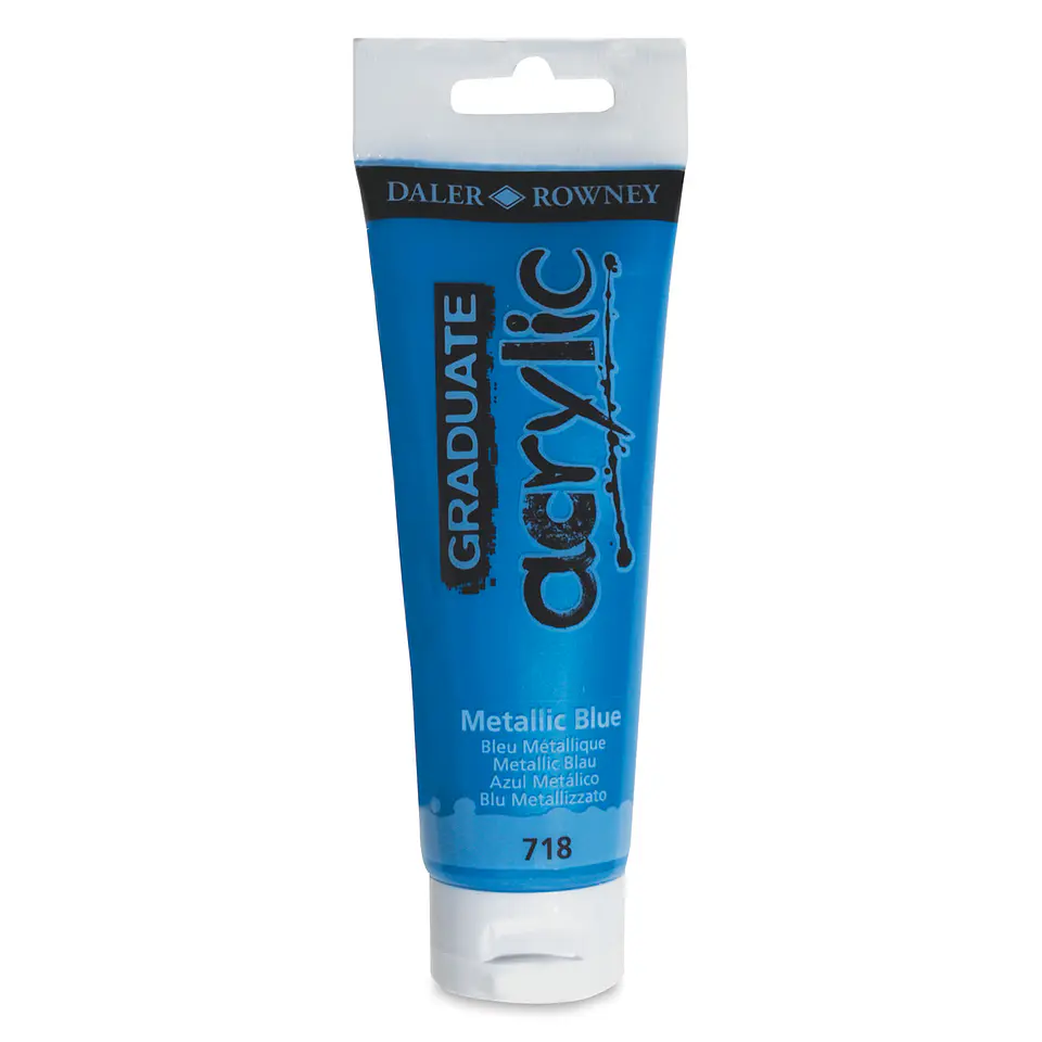 Acrílico Azul metálico, tubo de 120 ml  Daler-Rowney  2