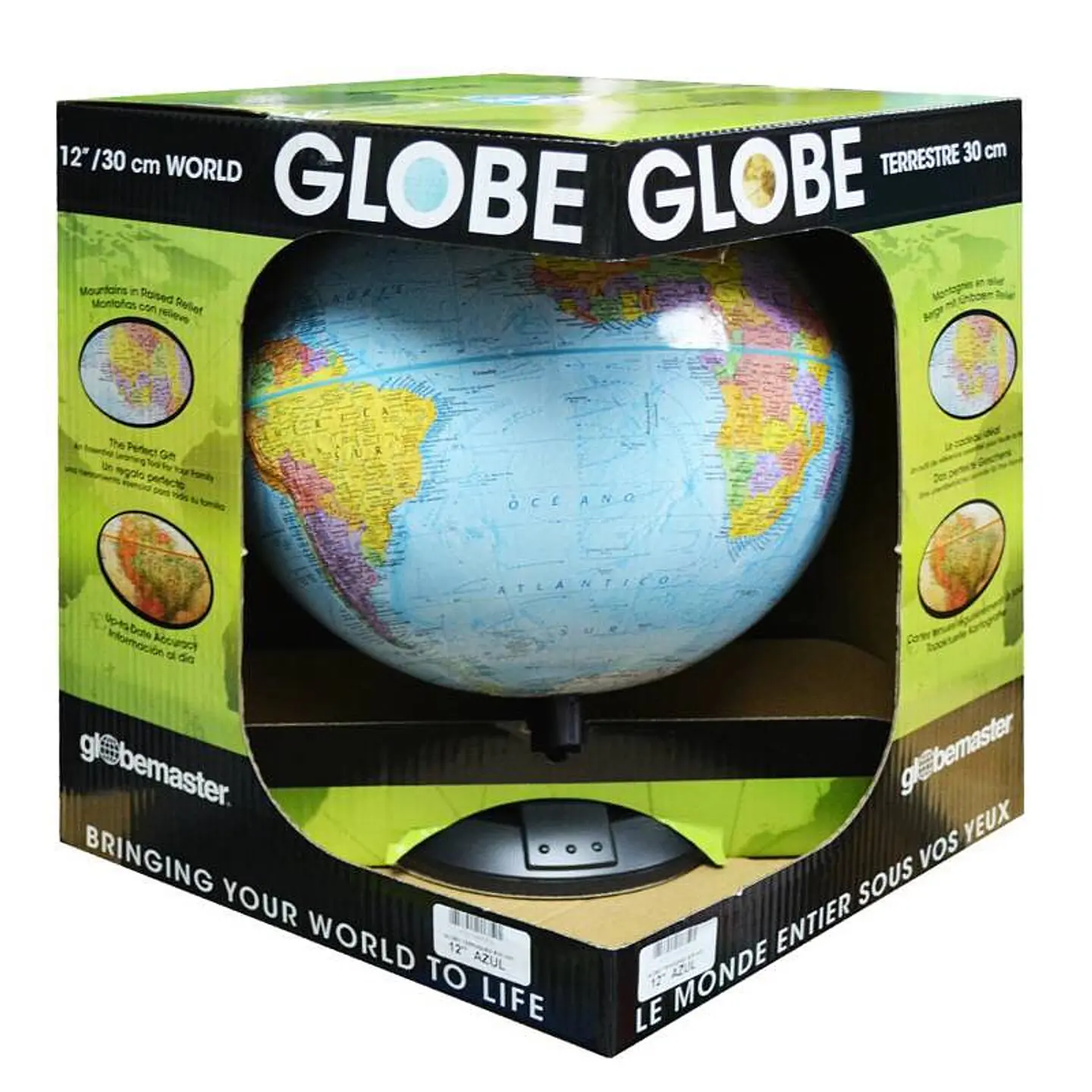 Globo Terraqueo Azul 30 Cm con relieve 5