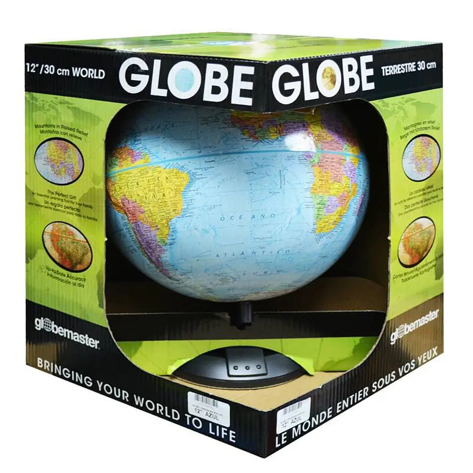 Globo Terraqueo Azul 30 Cm con relieve 5