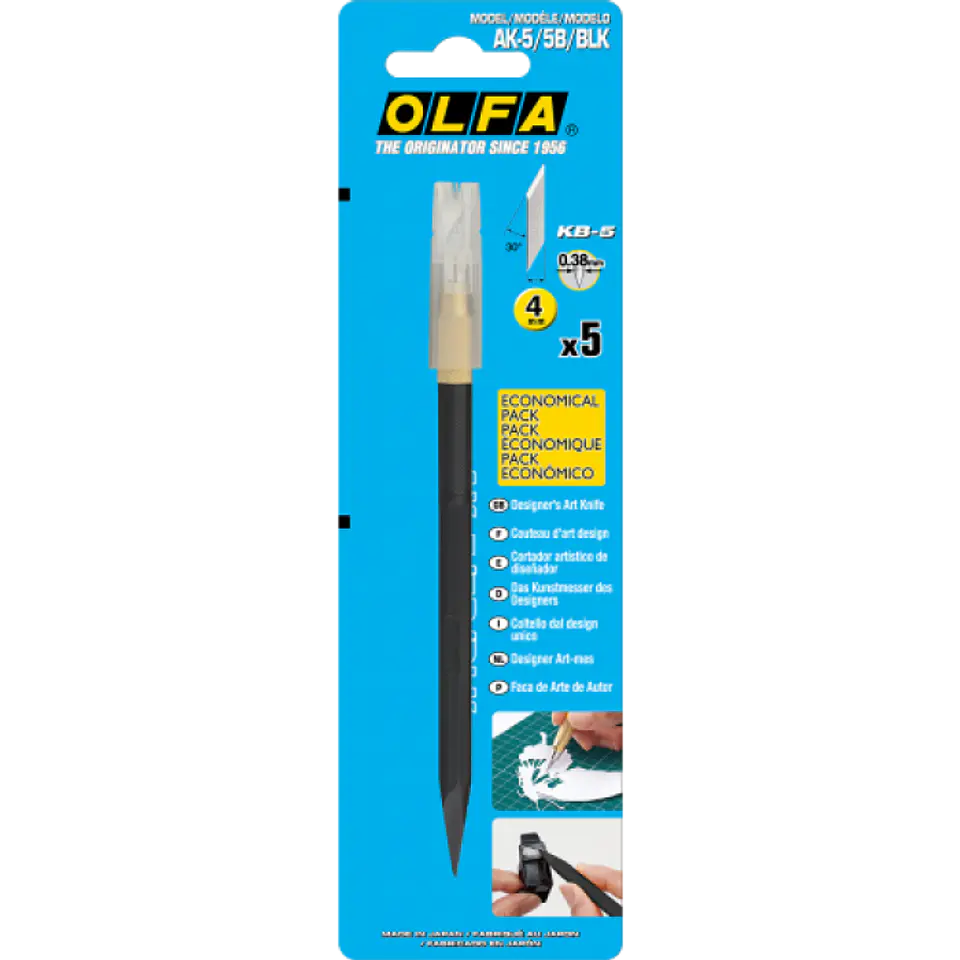 CUCHILLO TIPO LAPIZ AK-5 P 30° CON 5 REPUESTOS OLFA 1