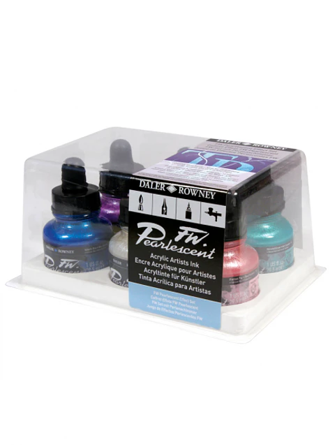 Tinta Acrílica Daler Rowney FW Set 6 Efecto Perlescente 25,9ml