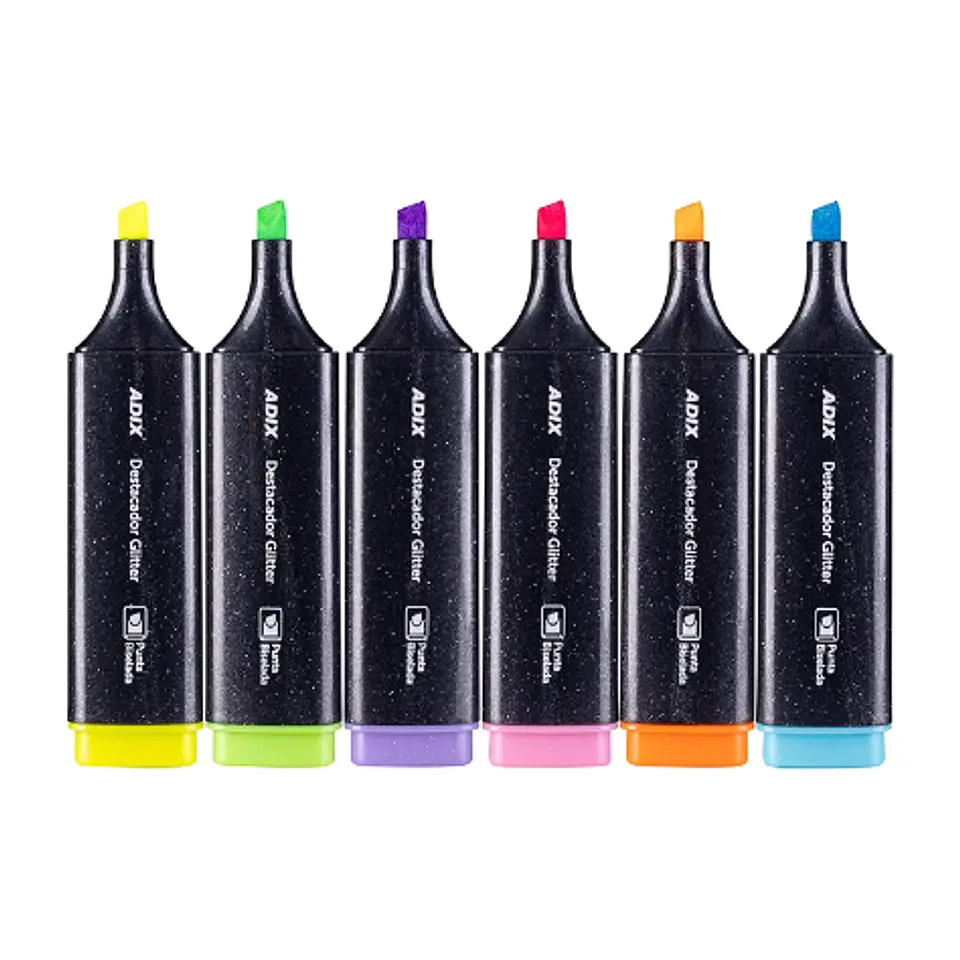 Destacador Glitter 6 Colores 3