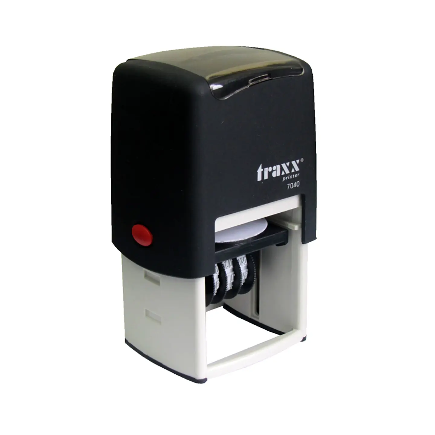 TIMBRE AUTOMATICO TRAXX CON FECHADOR ( 7040 ) 40 mm NEGRO 1