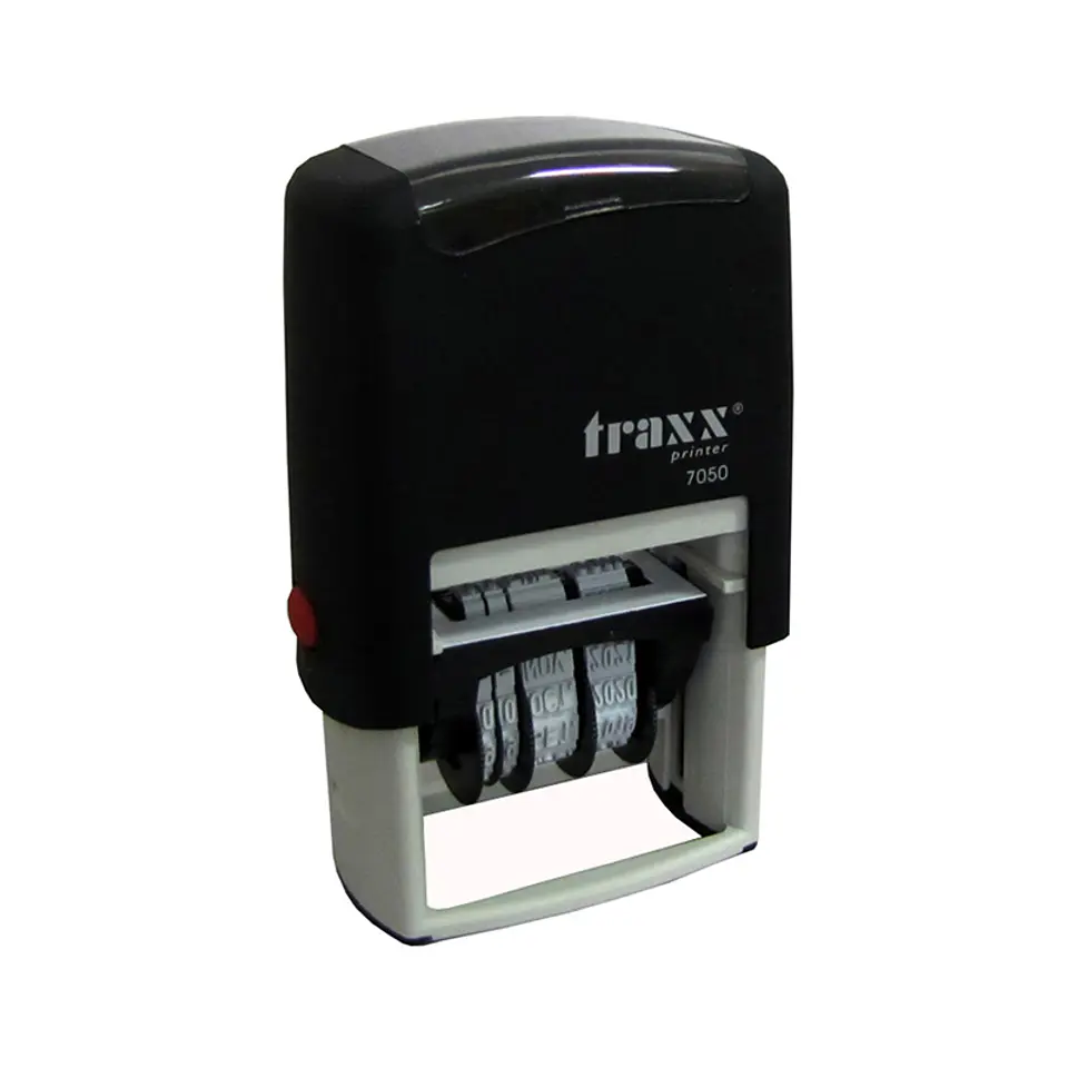 TIMBRE AUTOMATICO TRAXX CON FECHADOR ( 7050 ) 26 x 42 mm NEGRO 1