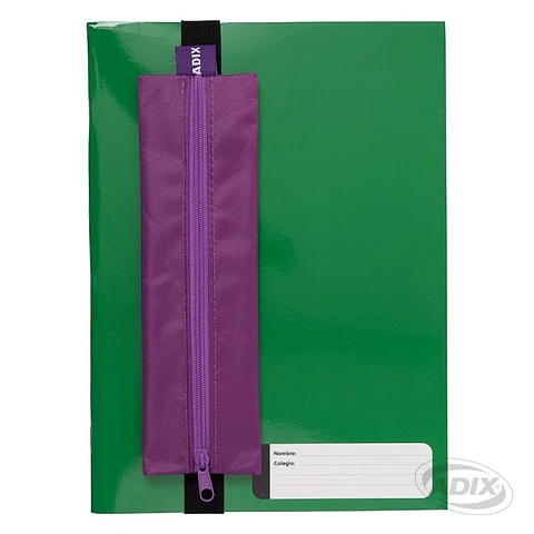 Estuche con Elástico para Cuaderno Morado