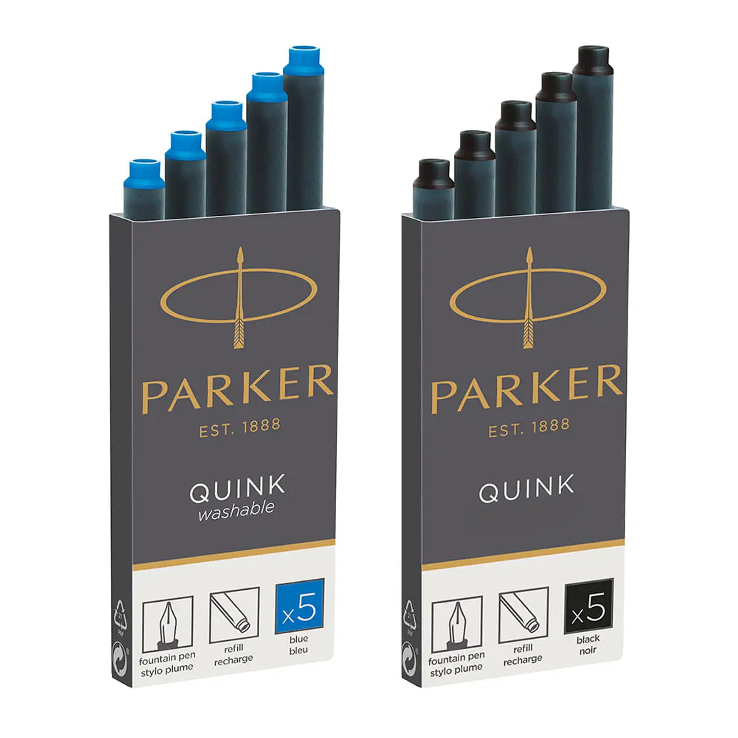 Pack 5 Cartuchos de Tinta para Pluma Quink 1