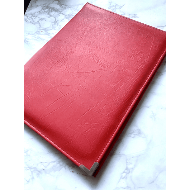 Carpeta eco cuero oficio roja  3